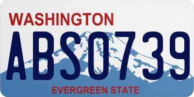 WA license plate ABS0739