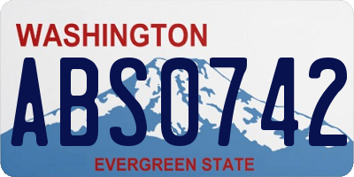 WA license plate ABS0742