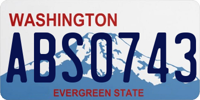 WA license plate ABS0743