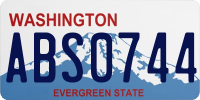 WA license plate ABS0744