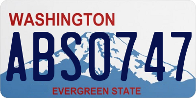 WA license plate ABS0747