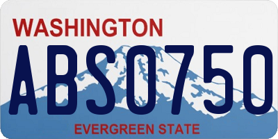WA license plate ABS0750