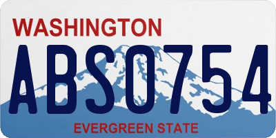 WA license plate ABS0754