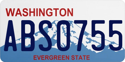 WA license plate ABS0755
