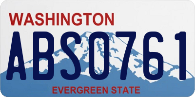WA license plate ABS0761