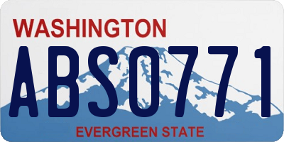 WA license plate ABS0771