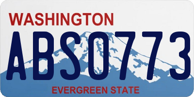 WA license plate ABS0773