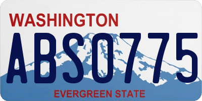 WA license plate ABS0775