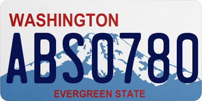 WA license plate ABS0780
