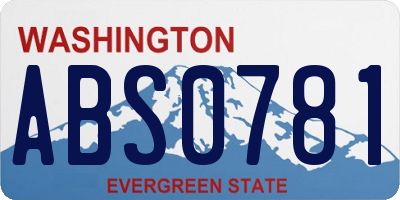 WA license plate ABS0781