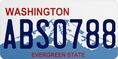 WA license plate ABS0788