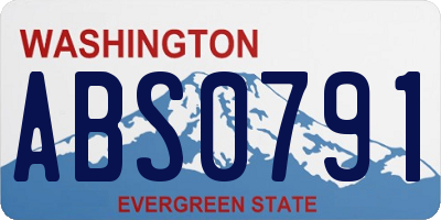 WA license plate ABS0791