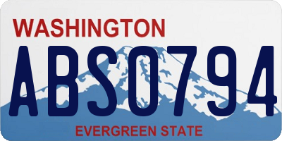 WA license plate ABS0794