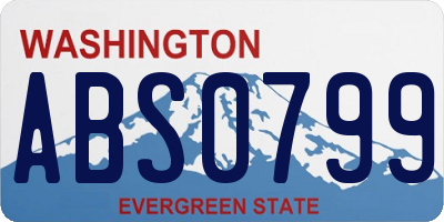 WA license plate ABS0799