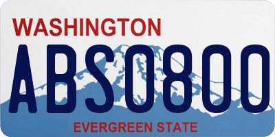 WA license plate ABS0800
