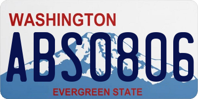 WA license plate ABS0806
