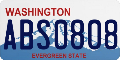 WA license plate ABS0808