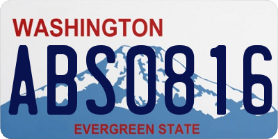 WA license plate ABS0816