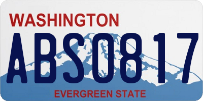 WA license plate ABS0817