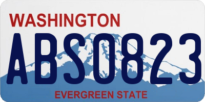 WA license plate ABS0823