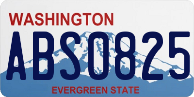 WA license plate ABS0825