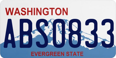 WA license plate ABS0833