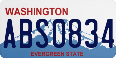 WA license plate ABS0834