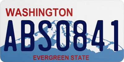 WA license plate ABS0841