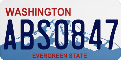 WA license plate ABS0847