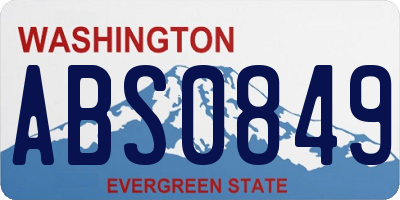 WA license plate ABS0849