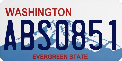 WA license plate ABS0851