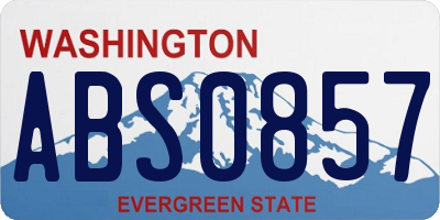WA license plate ABS0857