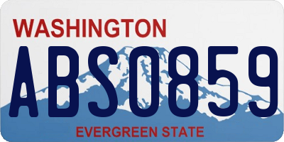 WA license plate ABS0859