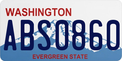 WA license plate ABS0860