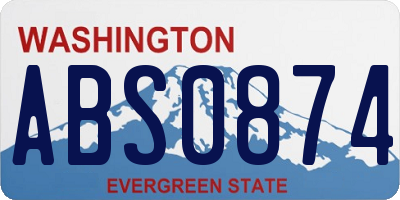 WA license plate ABS0874