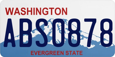 WA license plate ABS0878