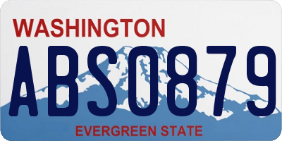 WA license plate ABS0879