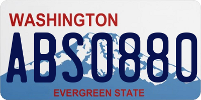 WA license plate ABS0880