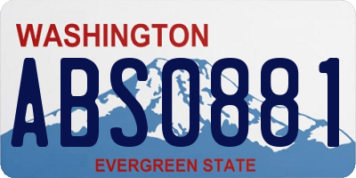WA license plate ABS0881