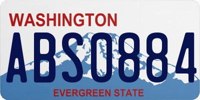 WA license plate ABS0884