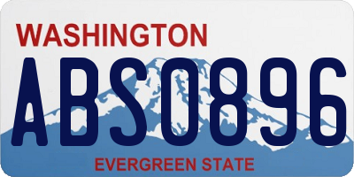 WA license plate ABS0896