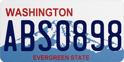 WA license plate ABS0898