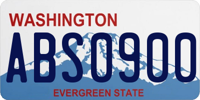 WA license plate ABS0900