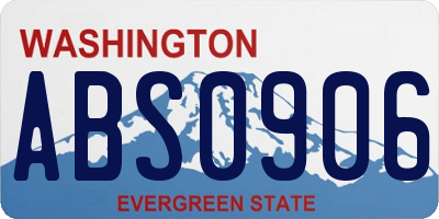 WA license plate ABS0906