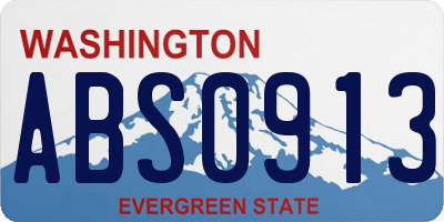 WA license plate ABS0913
