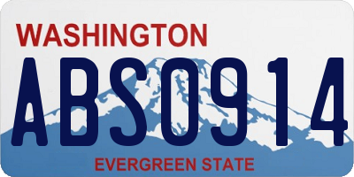 WA license plate ABS0914