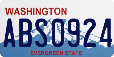 WA license plate ABS0924