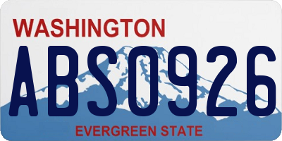 WA license plate ABS0926