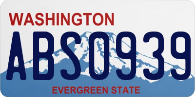 WA license plate ABS0939