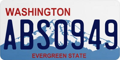 WA license plate ABS0949
